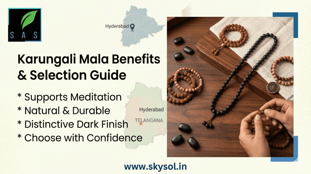 Men's wellness daily energy, Rudraksha bracelet online Telangana, natural vitality boosters South India, authentic Karungali shop Hyderabad, Skysol wellness.